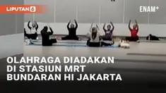 Olahraga pound fit diadakan di Stasiun MRT Bundaran HI viral. Video tersebut diunggah oleh akun roulihutahaean pada Senin (21/10/2024)