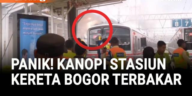 Kanopi Peron Stasiun Bogor Hangus Terbakar Saat Padat Penumpang