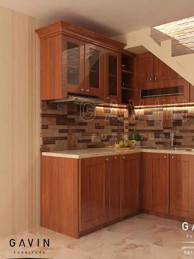 Wallpaper Dinding Dapur Minimalis Nuansa Kayu