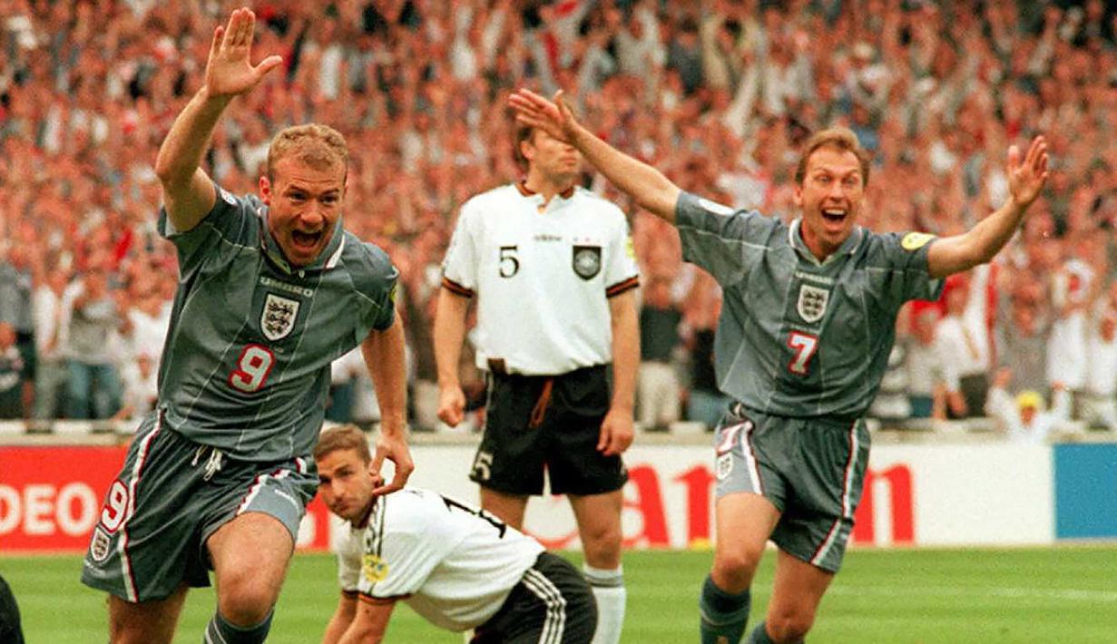 Alan Shearer. Striker Inggris ini mengoleksi 7 gol dalam 3 edisi Piala Eropa, yaitu Euro 1992, 1996 dan 2000. Pencapaian terbaiknya adalah semifinal Euro 1996 saat kandas di tangan Jerman lewat adu penalti. Alan Shearer memutuskan pensiun pada 2006. (Foto: AFP/Martin Mayhow)