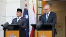 Pertemuan membahas komitmen berkelanjutan Australia untuk bekerja sama dalam kemitraan dengan Indonesia. (Handout/Tim Media Prabowo/AFP)