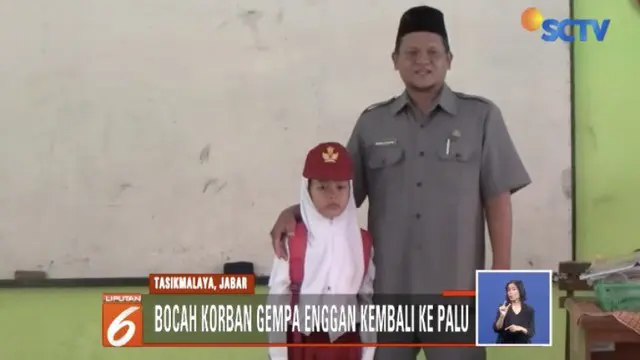 Empat siswa korban bencana Palu-Donggala kembali bersekolah di kampung halaman orangtua di Tasikmalaya, Jawa Barat.