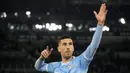 <p>Mattia Zaccagn dari Lazio berselebrasi usai mencetak ke gawang AC Milan pada pertandingan lanjutan Liga Serie A Italia di Stadion Olimpiade di Roma, Rabu (25/1/2023). Kemenangan ini membuat Lazio naik ke peringkat tiga klasemen dengan 37 poin. (AP Photo/Gregorio Borgia)</p>