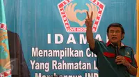 Ketua Umum Partai Idaman (Islam Damai Aman) Rhoma Irama menyampaikan pidato saat deklarasi Partai Idaman di Jakarta, Sabtu (11/7/2015). (Liputan6.com/Yoppy Renato)
