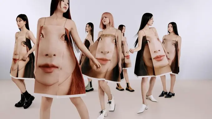 Gaya Nyentrik NMIXX Pakai Gaun Bergambar Wajah Sendiri, Dijual Seharga Rp51 Juta