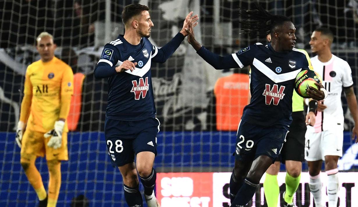 Bordeaux akhirnya mulai membuahkan hasil di menit 78 setelah Albert Elis berhasil menjebol ke gawang Keylor Navas. (AFP/Philippe Lopez)