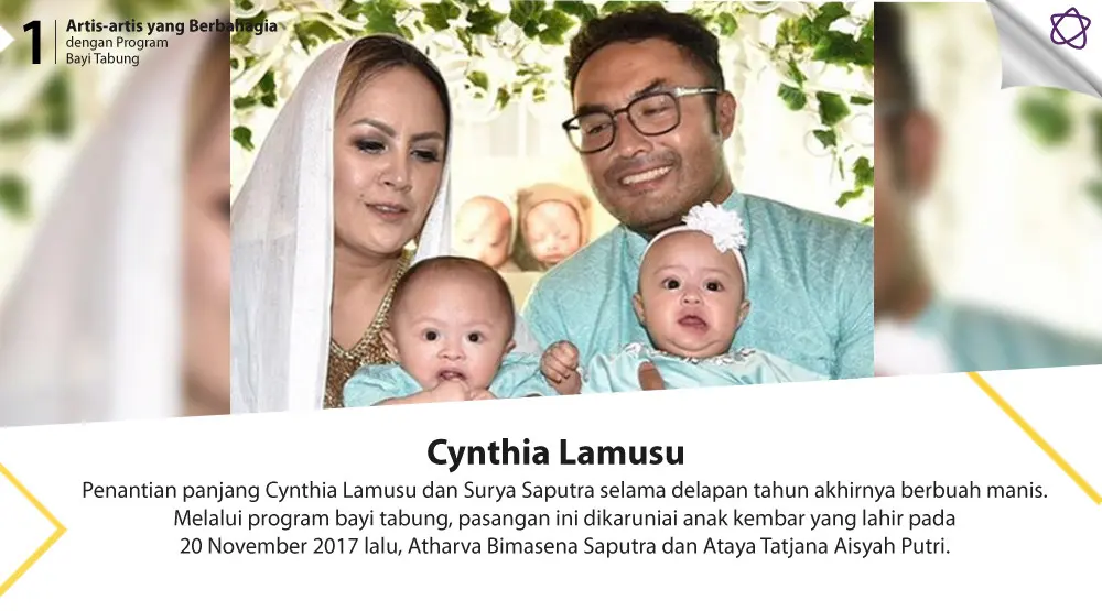 Artis-artis yang Berbahagia dengan Program Bayi Tabung. (Foto: Instagram/cynthia_lamusu, Desain: Nurman Abdul Hakim/Bintang.com)