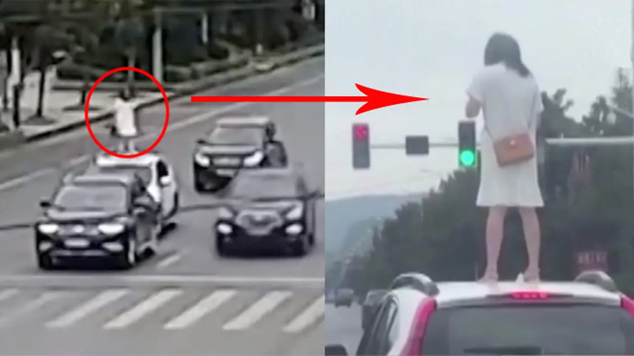 Dicuekin Usai Ribut dengan Suami, Wanita Ini Nekat Panjat Atap Mobil