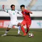 Timnas Korea Selatan U-19 saat meladeni Timnas Indonesia U-19 di Paju Public Stadium, Paju, Sabtu (4/11/2017). (Bola.com/Dok. KFA)