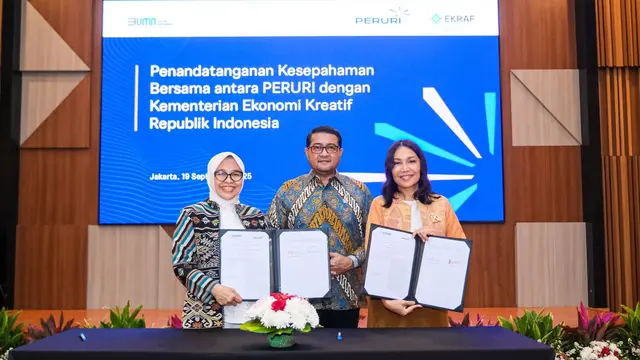 Penandatanganan MoU antara Kementerian Ekraf dan Perum Peruri terkait digitalisasi dan HaKI