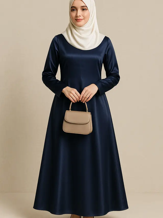 Gamis A-Line Polos untuk Pengajian Maulid Nabi
