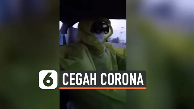 VIDEO: Cegah Corona, Sopir Taksi Gunakan Pakaian Pelindung Saat Berkendara