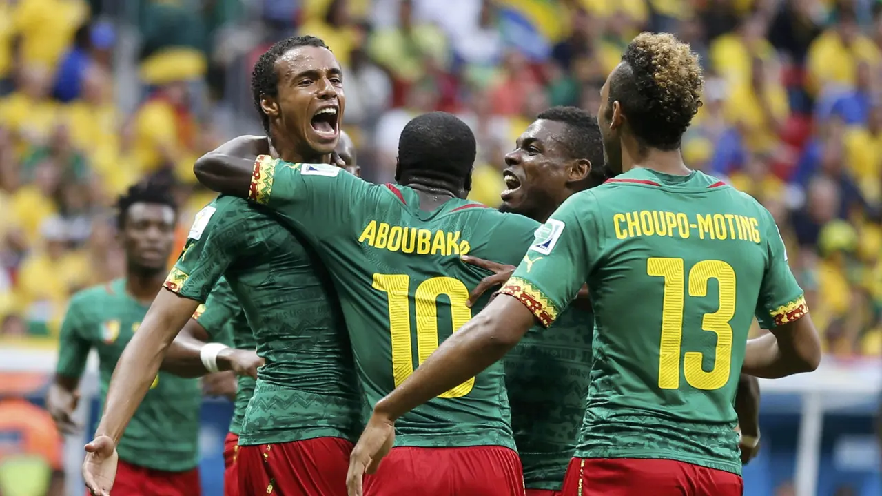 Selebrasi Kamerun (UESLEI MARCELINO/Reuters)