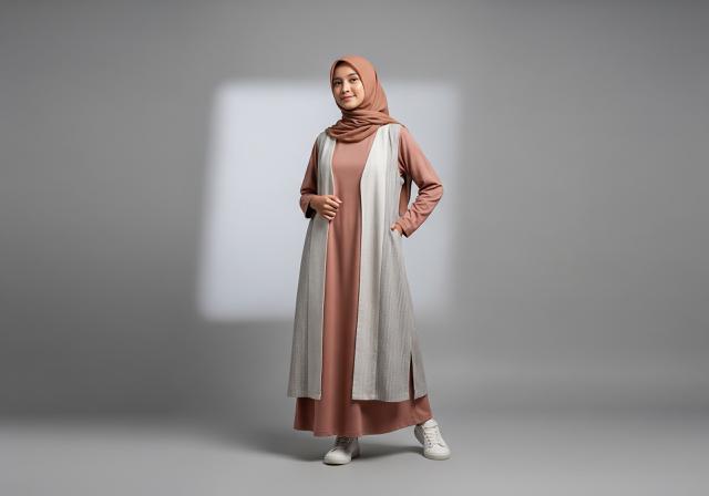 7. Gamis Tunik Layered