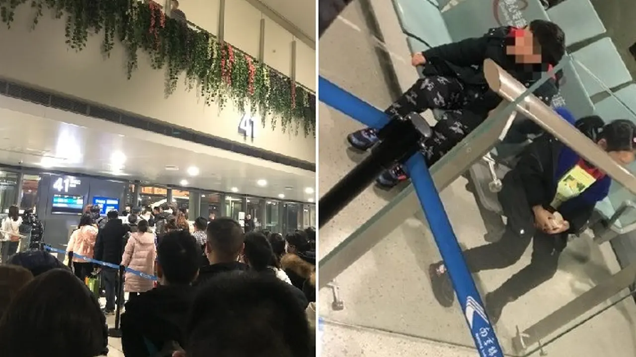 diduga terjangkit corona, kedua anak ini ditinggal orangtua di bandara
