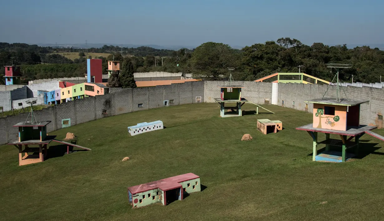 Pemandangan tempat perlindungan Great Apes Project (GAP) yang berada di Socoraba, Brasil (28/7). (AFP Photo/Nelson Almeida)