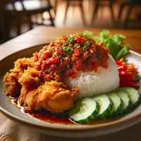 illustrasi ayam geprek copyright/ai generated