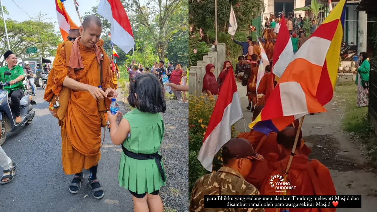 32 Biksu Jalan Kaki dari Thailand ke Candi Borobudur