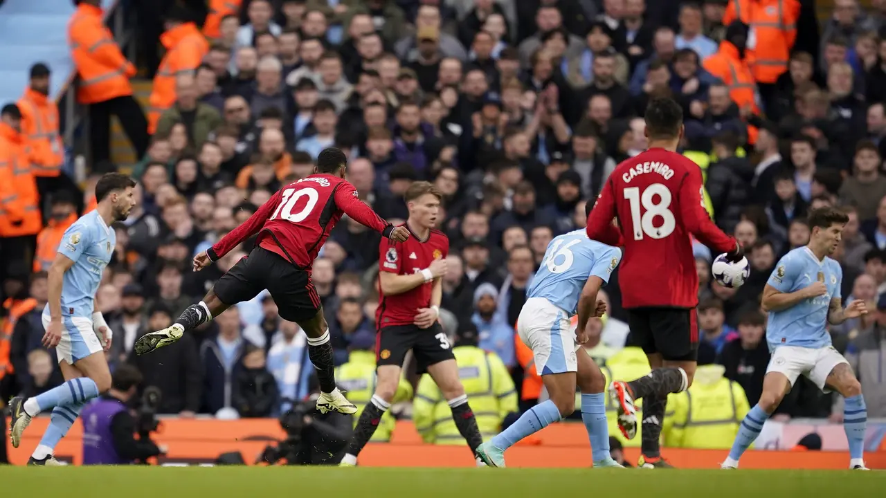 Marcus Rashford - Manchester City Vs Manchester United di Premier League 2023/2024