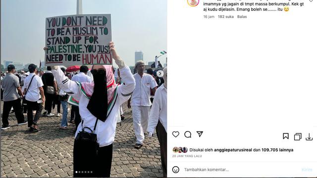 Inara Rusli Ungkap Alasan Kenakan Cadar Saat Aksi Bela Palestina: Gak Ada Imamnya yang Jagain