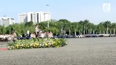 Apel Gelar Pasukan Operasi Kepolisian Ramadniya 2017 ini dilakukan di lapangan Monumen Nasional (Monas), Jakarta Pusat (19/06/2017).