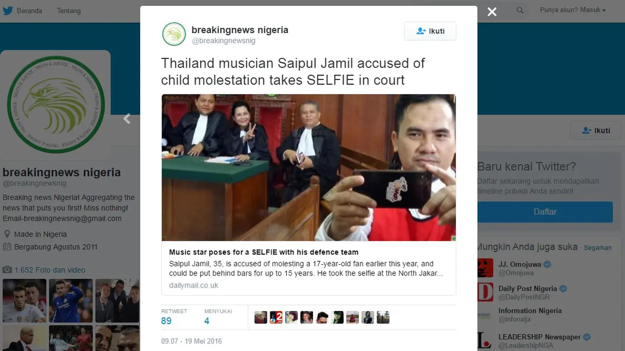 Di Media Luar Negeri, Saipul Jamil Disebut sebagai Artis Thailand