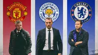 Premier League - Pelatih Brendan Rodgers, Ole Gunnar Solskjaer, Frank Lampard (Bola.com/Adreanus Titus)