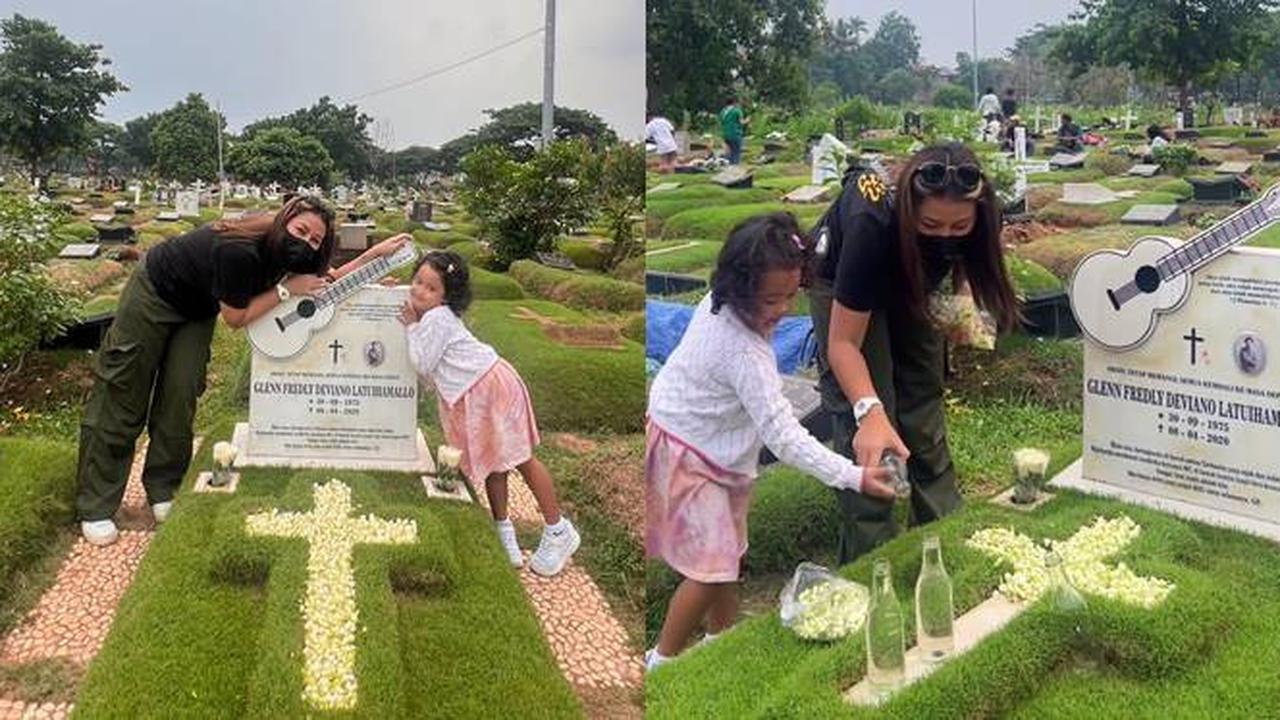 Jelang Tahun Baru, Ini 7 Momen Mutia Ayu dan Gewa Ziarah ke Makam Glenn Fredly