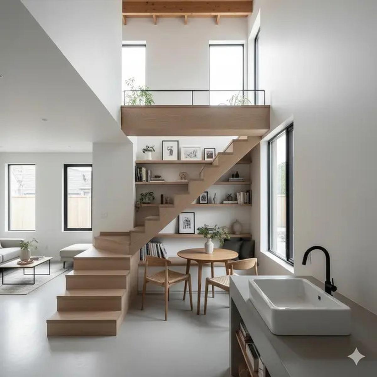 8 Model Rumah Kecil Mezzanine dengan Rak Tangga Multifungsi, Solusi Cerdas Hemat Ruang