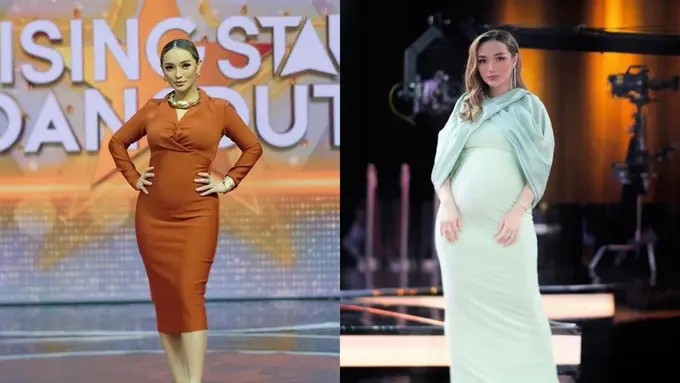 4 Potret Gaya Zaskia Gotik Pamer Baby Bump yang Makin Besar dengan Gaun Pas Badan