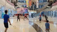 Viral mall yang sepi ini jadi tempat bermain badminton (Sumber: Twitter/mediocrickey)