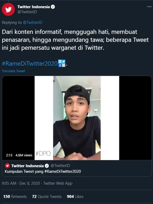 Cuitan Twitter tentang Bintang Emon. (Twitter)