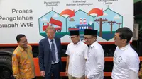 Wakil Gubernur DKI, Sandiaga Uno, meresmikan pembangunan pembangkit tenaga sampah di Sunter (Liputan6.com/Nanda Perdana)