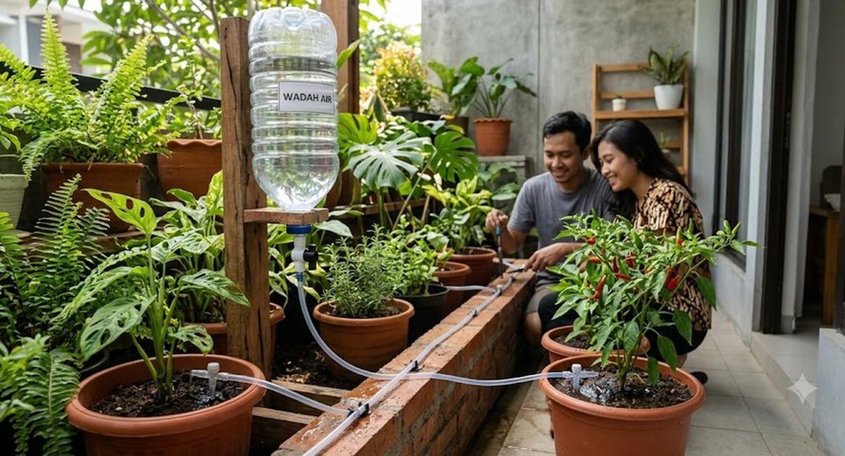 Cara Membuat Penyiram Tanaman Otomatis Tanpa Listrik (AI Generated)