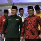 Sekjen PDIP Hasto Kristiyanto bersama 8 sekjen partai politik pendukung Jokowi usai memberikan keterangan usai bertemu dengan ketua dan komisioner KPU di Kantor KPU, Jakarta, Selasa (7/8). (Merdeka.com/Iqbal S. Nugroho)