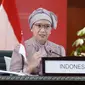 Menteri Luar Negeri Indonesia, Retno Marsudi saat menghadiri press briefing virtual yang digelar oleh Kemlu RI pada Sabtu (12/9/2020).( Photo credit: Kementerian Luar Negeri RI)