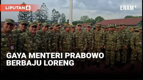 VIDEO: Penampakan Para Menteri Prabowo dengan Seragam Loreng