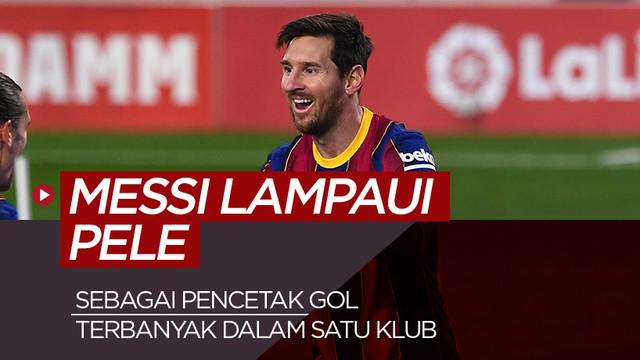 Berita motion Grafis 5 pencetak gol terbanyak dalam satu klub, Lionel Messi lampaui Pele.