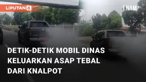 VIDEO: Detik-detik Mobil Dinas Keluarkan Asap Tebal Dari Knalpot