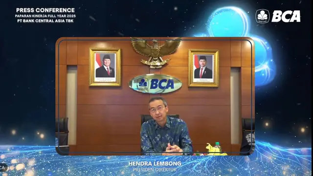 Presiden  Direktur PT Bank Central Asia Tbk Hendra Lembong saat Konferensi Pers Paparan Kinerja FY 2025 PT Bank Central Asia (BBCA), Selasa (27/1/2026). (Foto: Liputan6.com/Tira Santia)