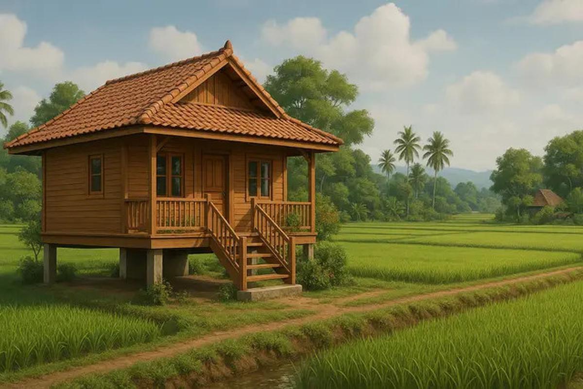 10 Gambar Rumah Tepi Sawah yang Simpel dan Menawan, Cocok Jadi Ide Hunian 2025