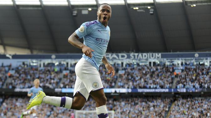 Pemain Manchester City, Raheem Sterling. (AP Photo/Rui Vieira)