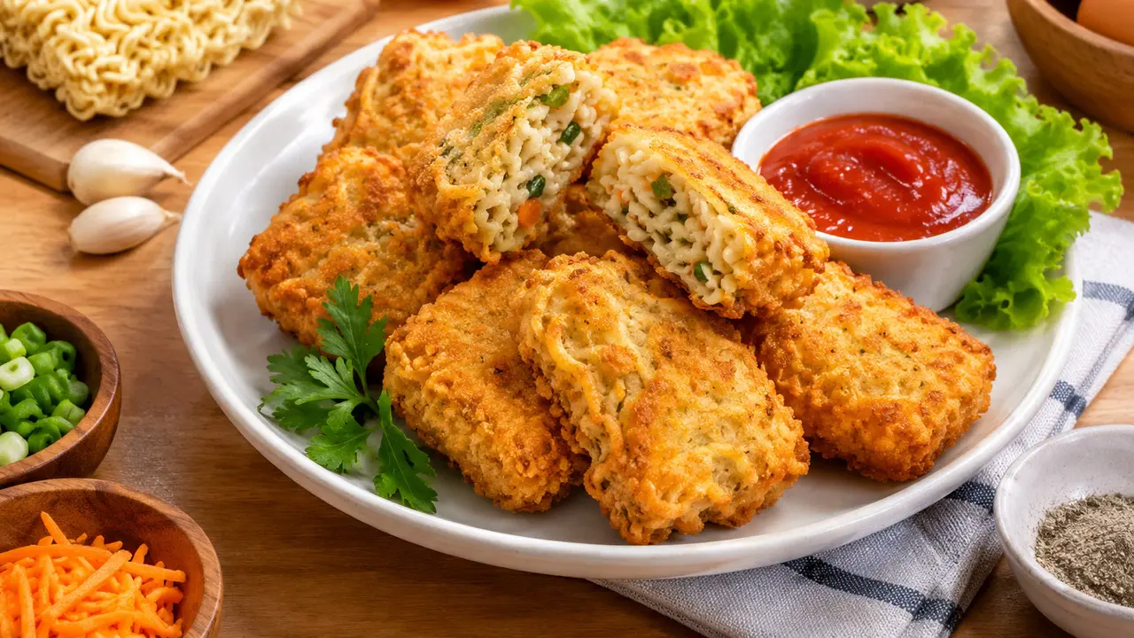 Cara Membuat Nugget Mie Rumahan Tanpa Daging
