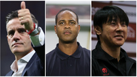 John Herdman, Patrick Kluivert, Shin Tae-yong. (Bola.com/Dok.AFP/Pixlr).