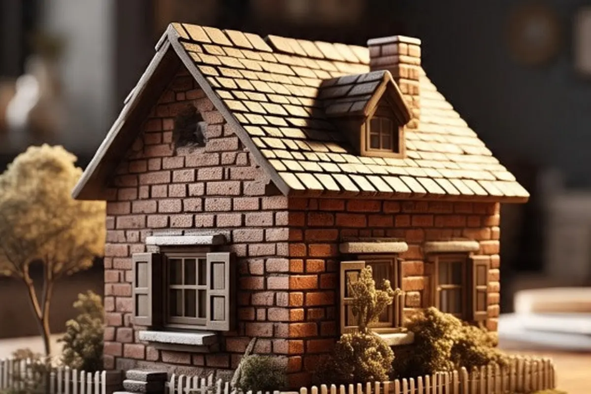 Desain Rumah dengan Bata Tempel (Sumber Gambar: Meta AI)