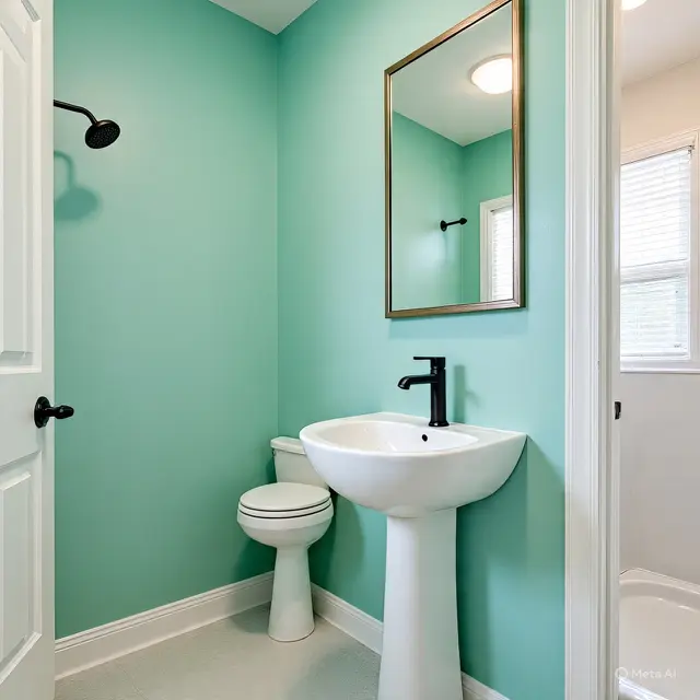 Kamar Mandi Warna Teal untuk Kesan Rapi dan Bersih