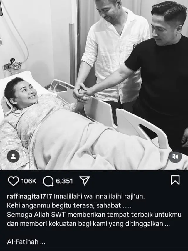 Unggahan Raffi Ahmad mengabarkan Mpok Alpa meninggal dunia. (Instagram/ raffinagita1717)