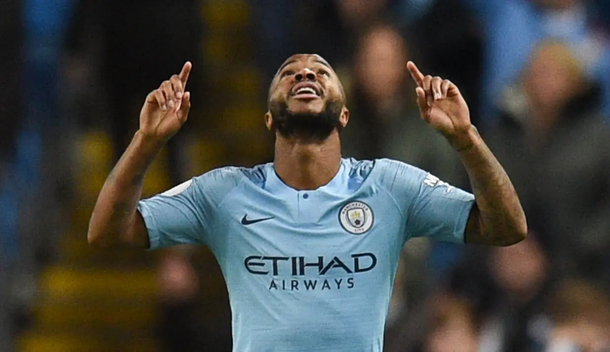 7. Raheem Sterling (Manchester City) - 8 Gol. (AFP/Oli Scarff)