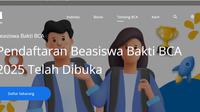 Beasiswa Bakti BCA Dibuka untuk Mahasiswa S1, Dapat Dana Bantuan Pendidikan dan Uang Saku (Doc: laman Beasiswa Bakti BCA)