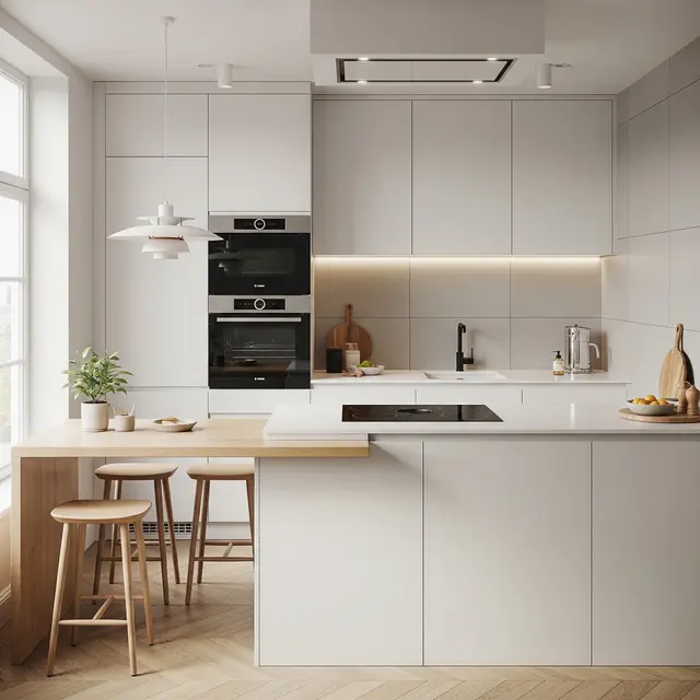 Dapur Minimalis 3x2 Tetap Lega dengan Meja Makan Mini (AI Generated)